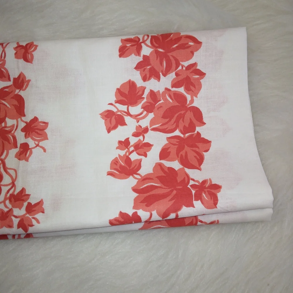 FABRIC Vintage Orange/Red/Coral banners of leaves, 2 pieces
